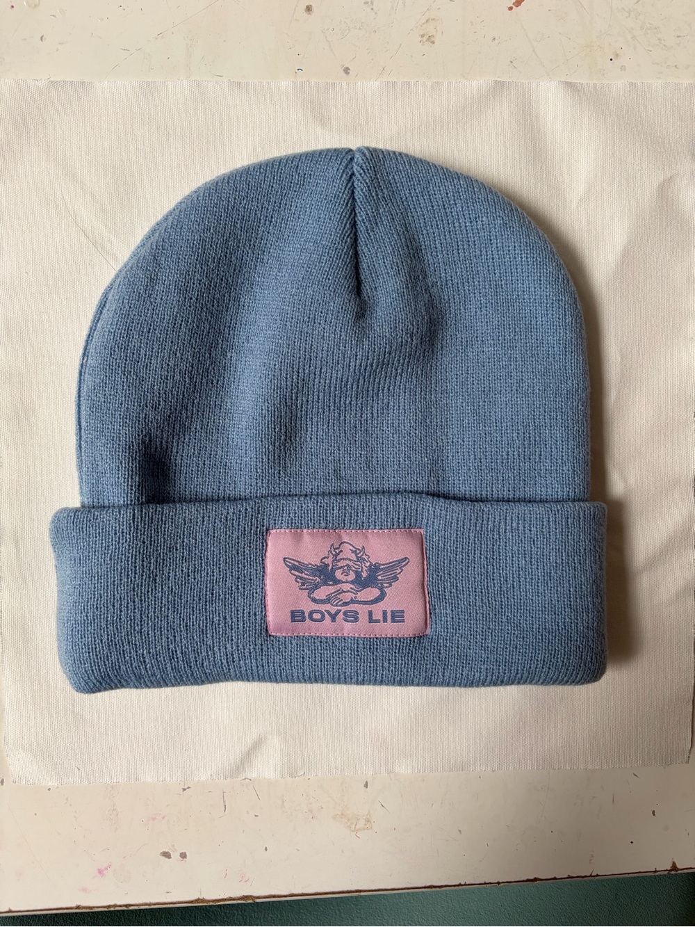 Boys Lie Light Blue Knit Beanie